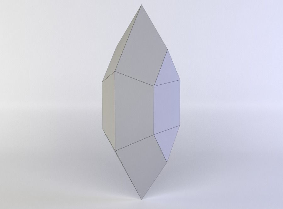 Red crystal Low-poly 3D model_4