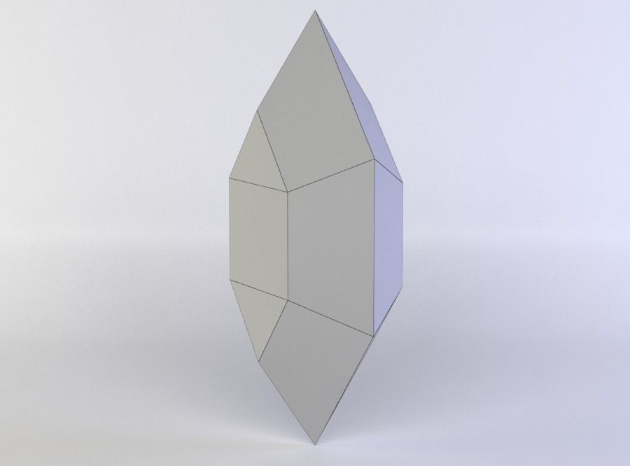 Red crystal Low-poly 3D model_5