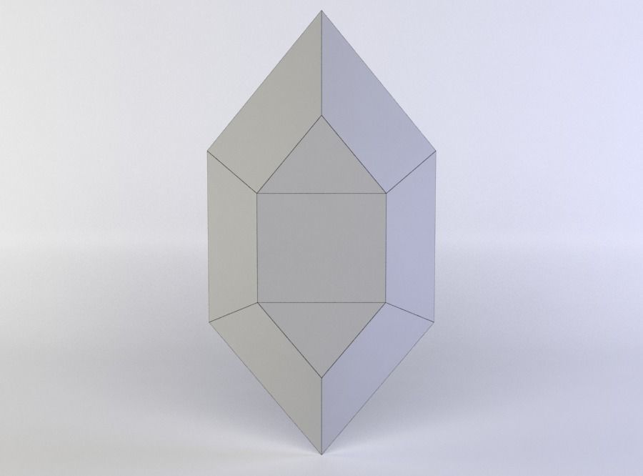 Red crystal Low-poly 3D model_3