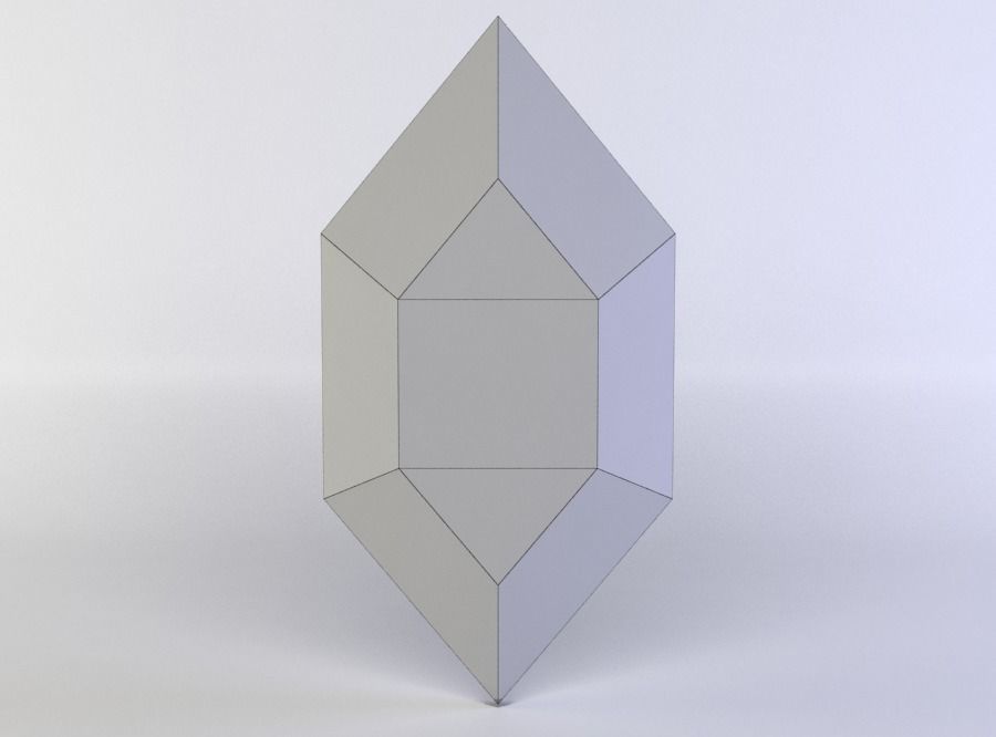 Green crystal Low-poly 3D model_3