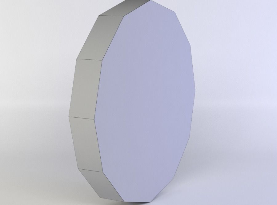 Copper coin Low-poly 3D model_4