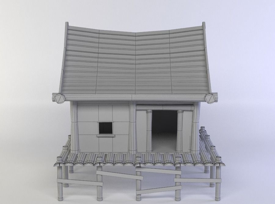 Shack large Low-poly 3D model_3
