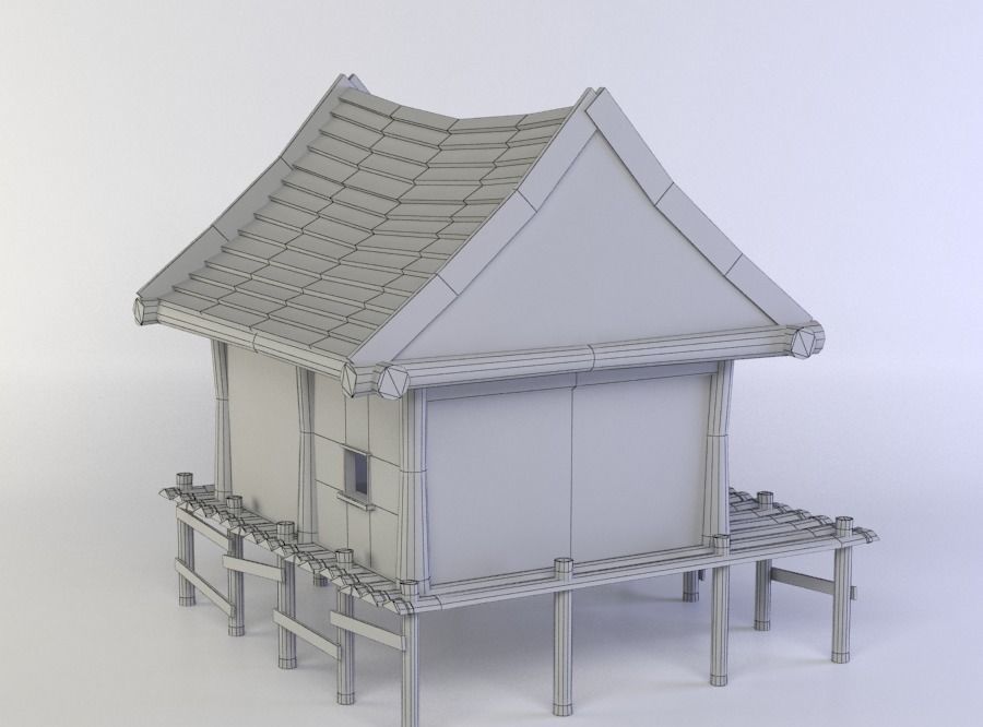 Shack large Low-poly 3D model_5