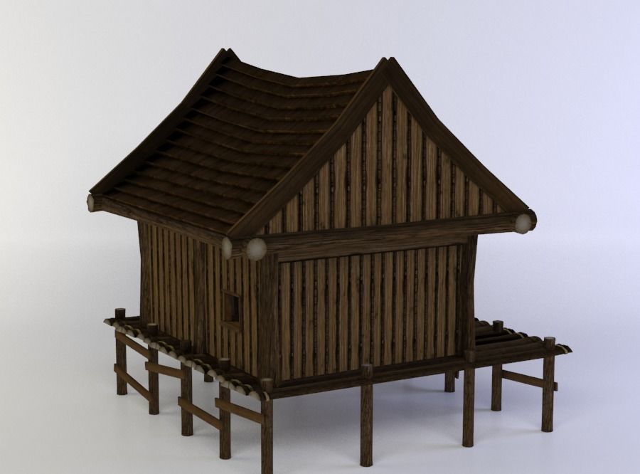 Shack large Low-poly 3D model_2