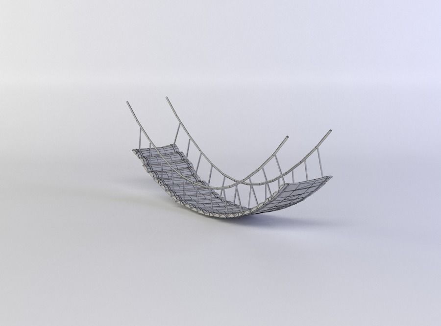 Hanging bridge Low-poly 3D model_5
