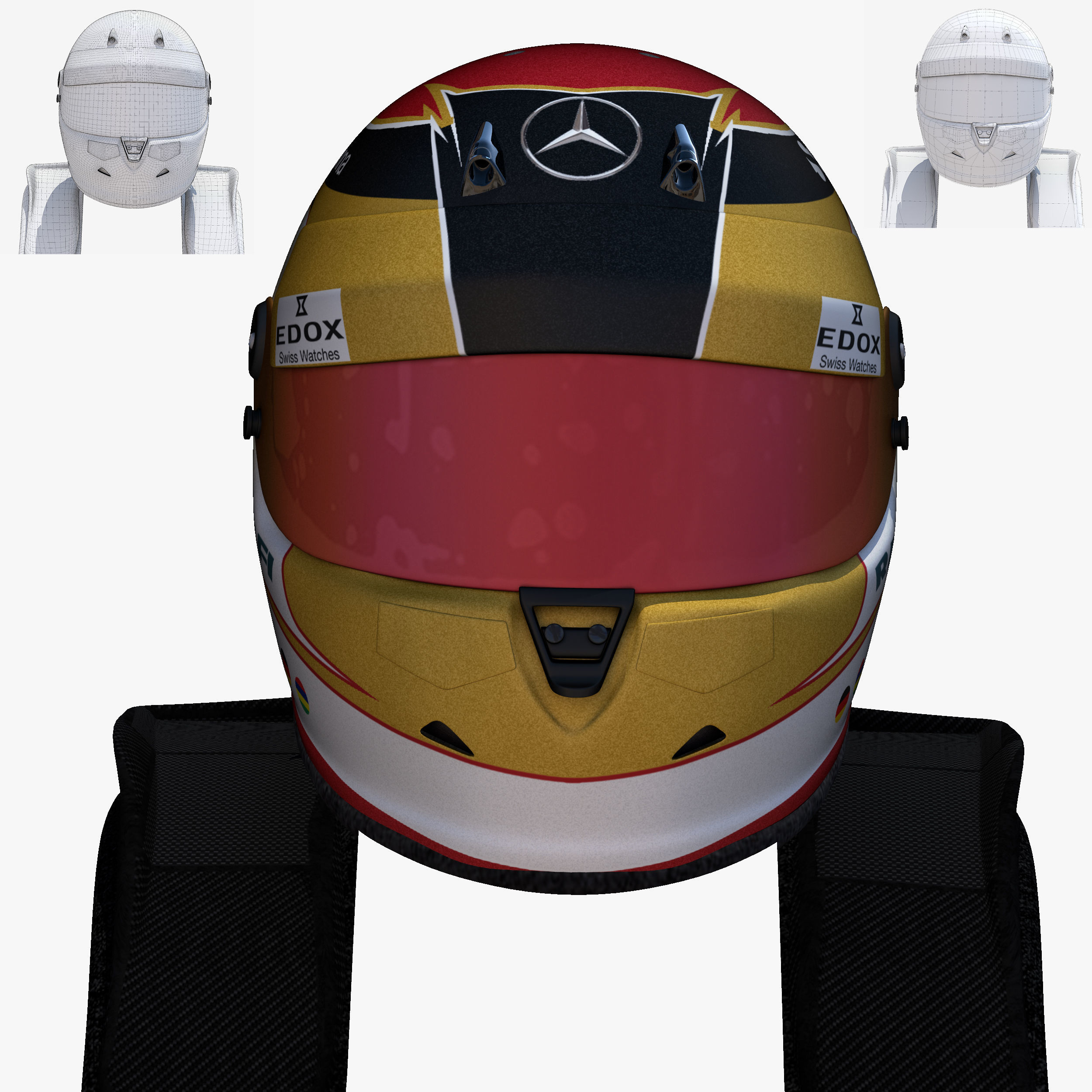 Wehrlein helmet 2017 Low-poly 3D model_5