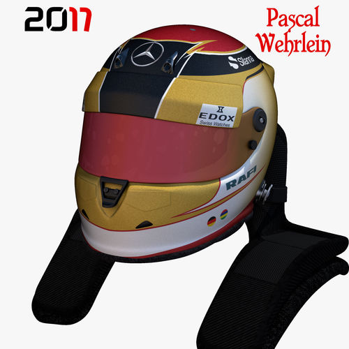 Wehrlein helmet 2017 Low-poly 3D model