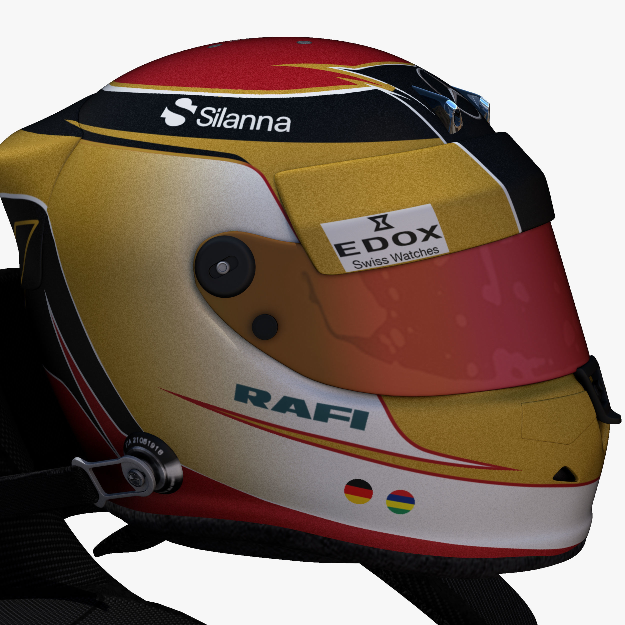 Wehrlein helmet 2017 Low-poly 3D model_7