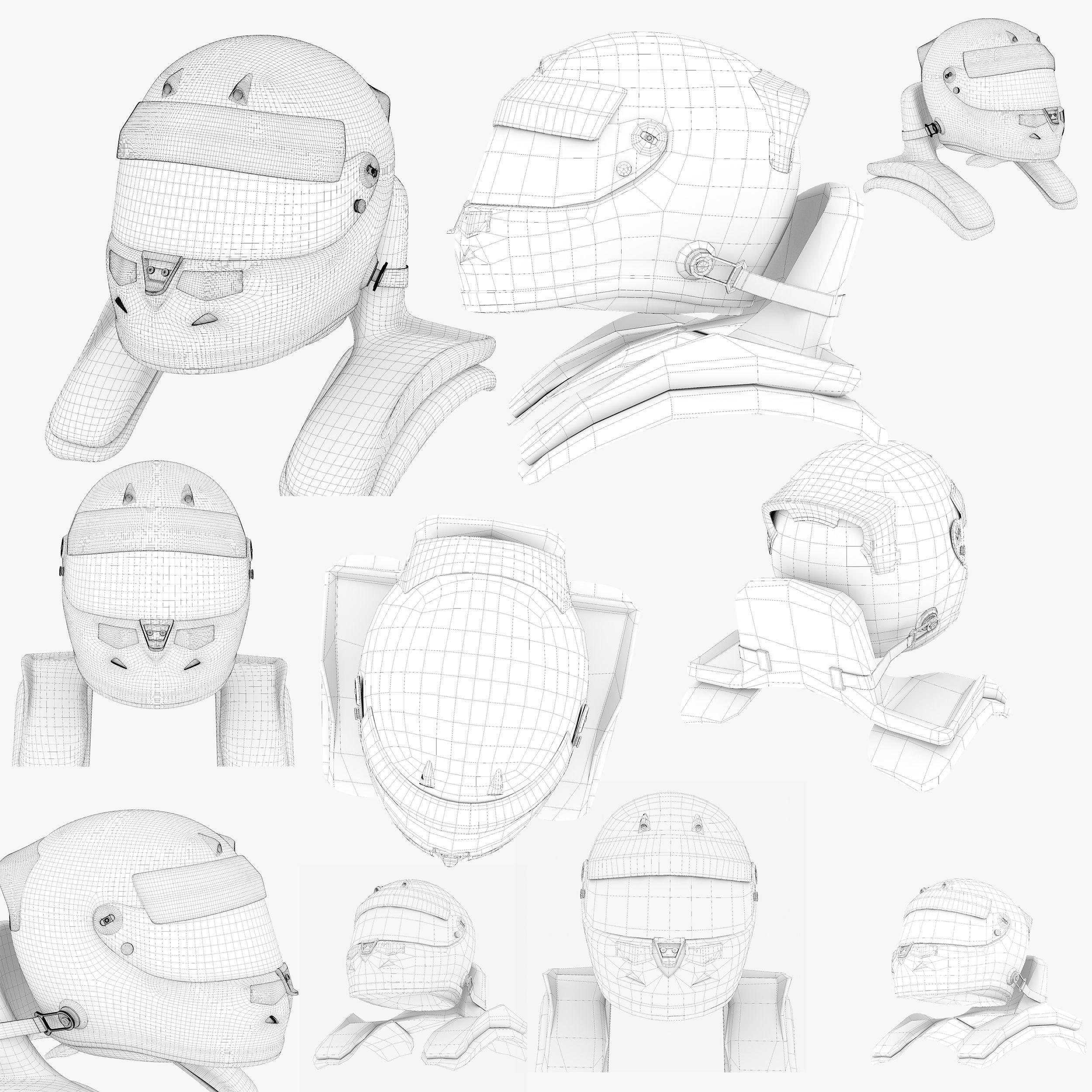 Wehrlein helmet 2017 Low-poly 3D model_11