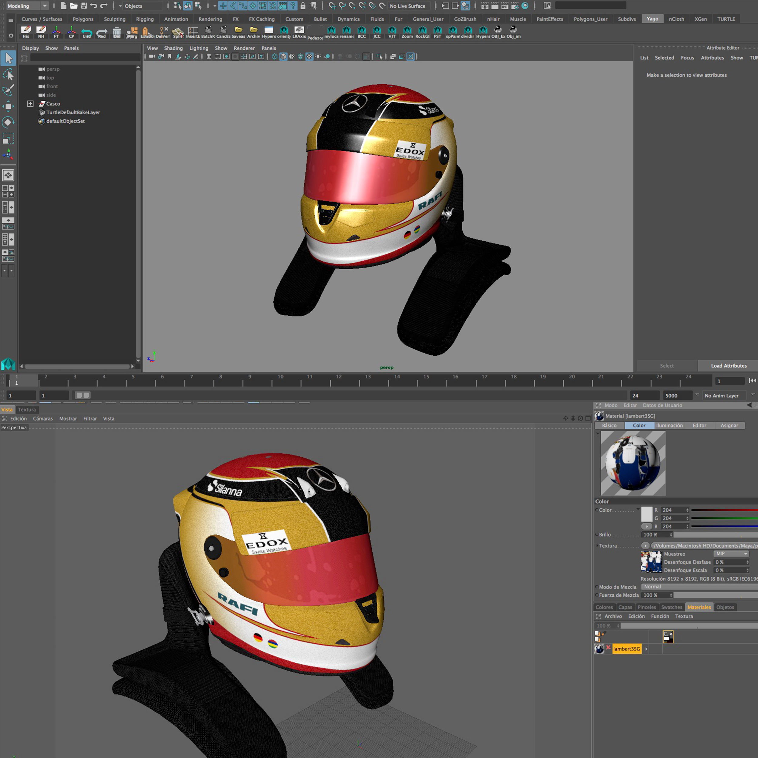 Wehrlein helmet 2017 Low-poly 3D model_8