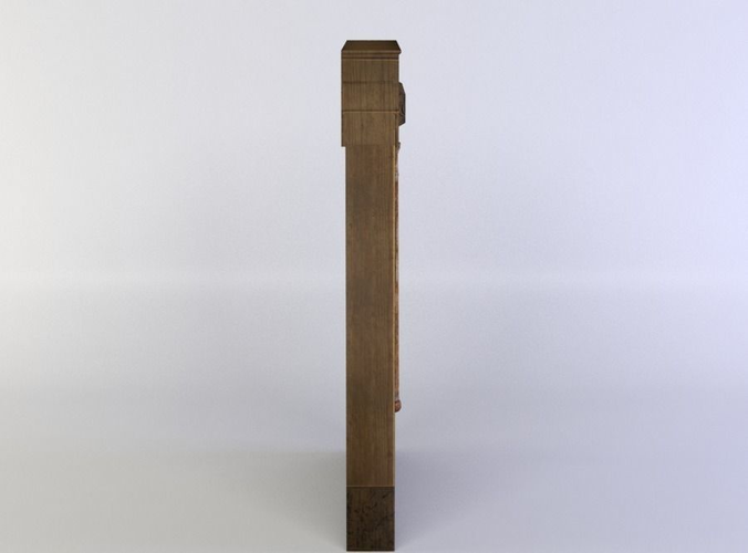 Door wooden with glass panels Low-poly 3D model