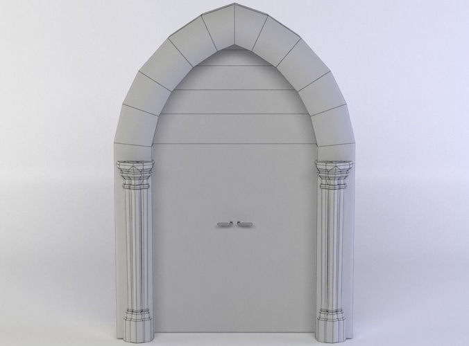 Door wooden gothic
