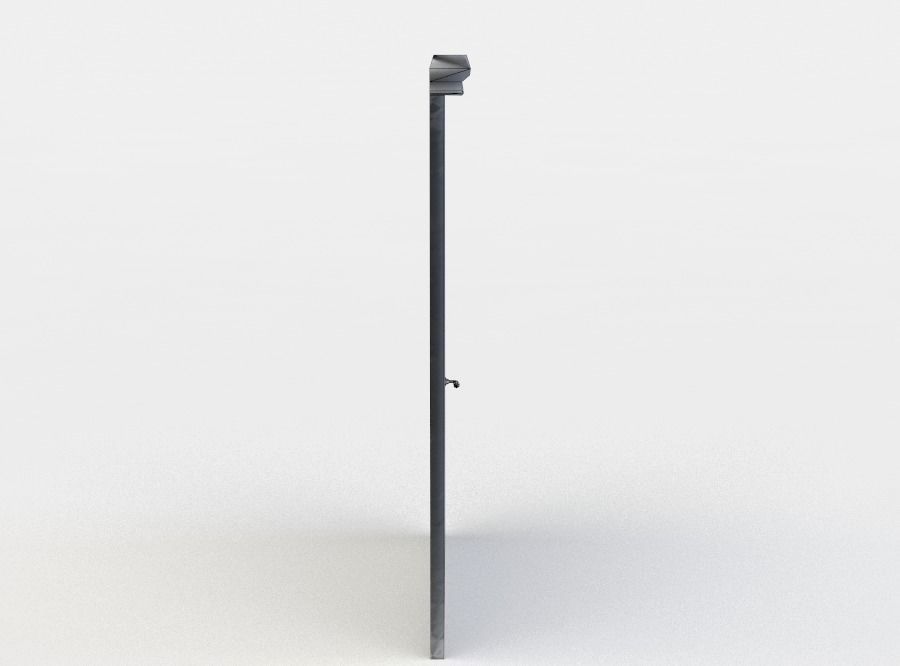 Door with handle Low-poly 3D model_3