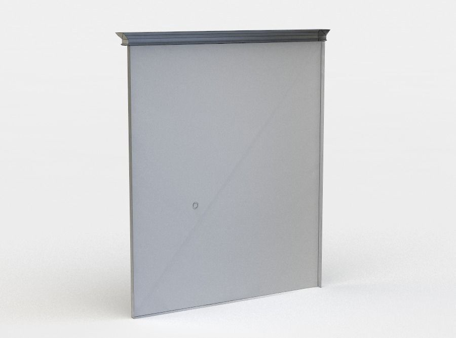 Door with handle Low-poly 3D model_5