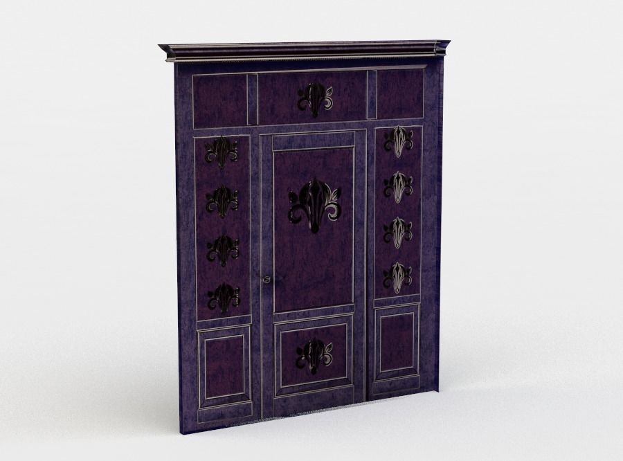 Door with handle Low-poly 3D model_2