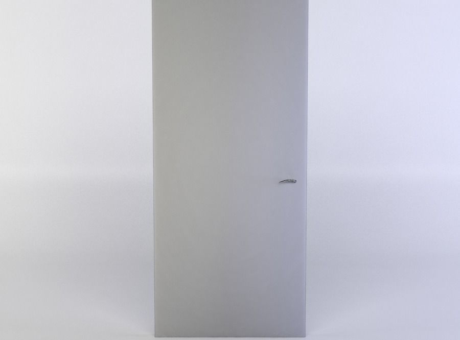 Door wooden Low-poly 3D model_3