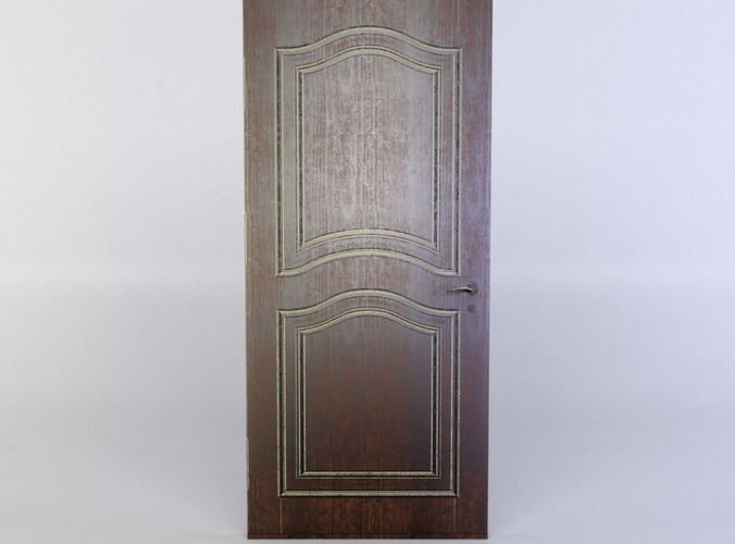 Door wooden Low-poly 3D model