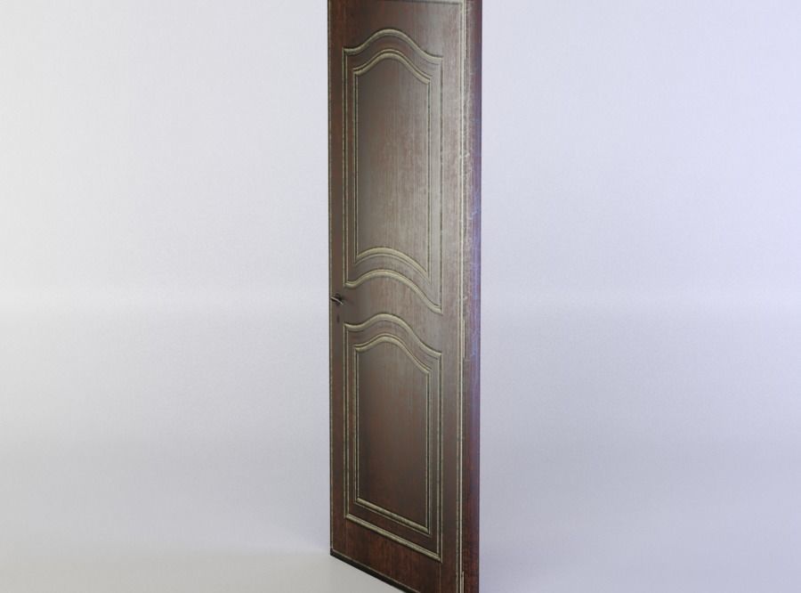 Door wooden Low-poly 3D model_2