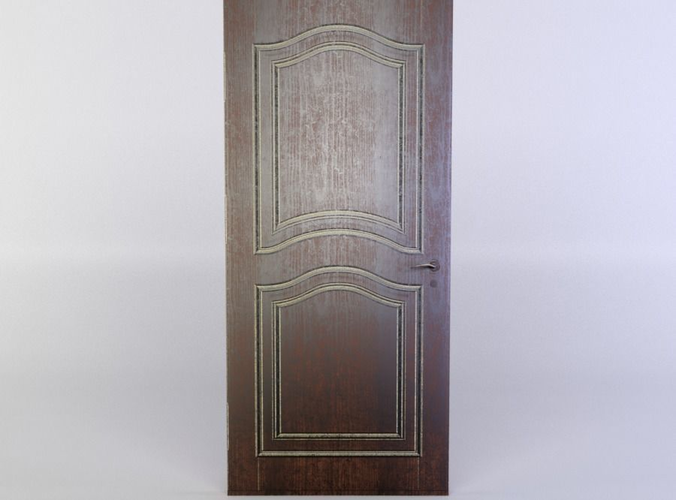 Door wooden Low-poly 3D model