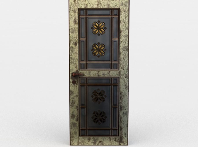 Door antique Low-poly 3D model