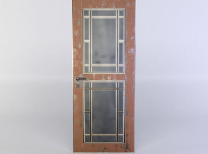 Door wooden with glass panels