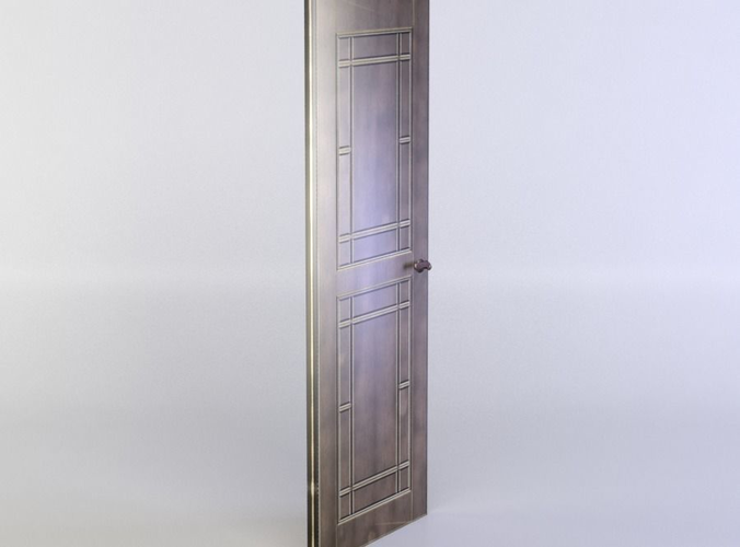 Door wooden with glass panels