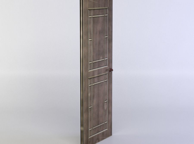 Door wooden with glass panels