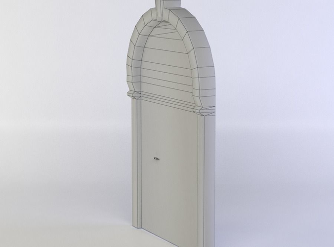 Door wooden with arched windows