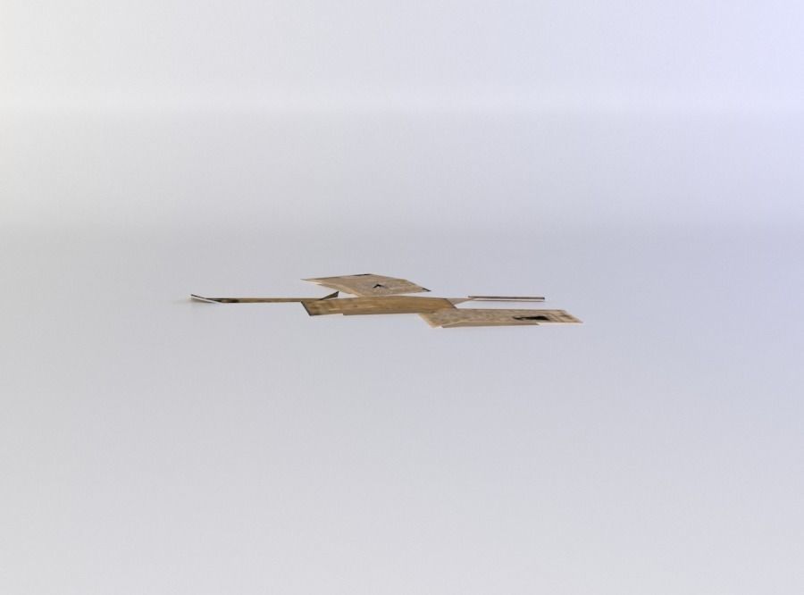 Paper scraps Low-poly 3D model_1