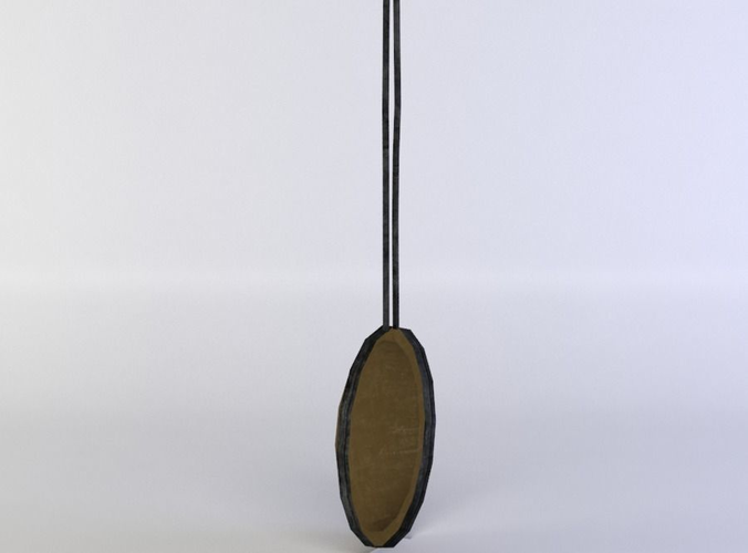 Lamp leather pendant hanging from cord