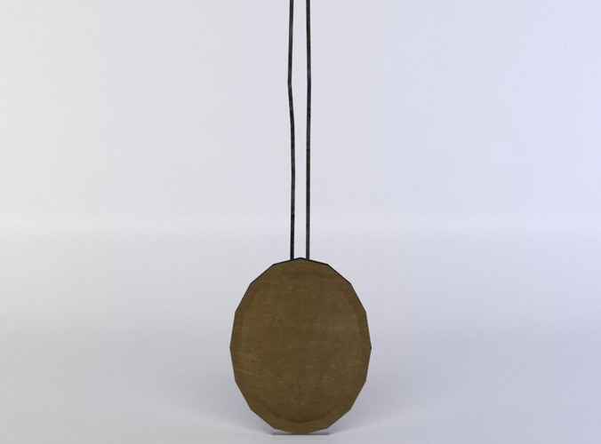Lamp leather pendant hanging from cord Low-poly 3D model