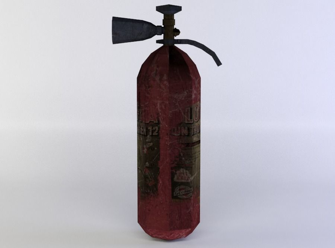 Extinguisher fire Low-poly 3D model