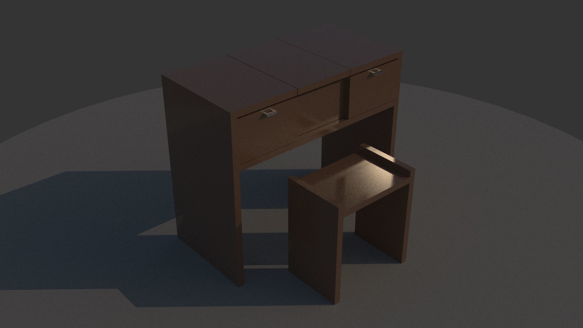 Make-up Desk Low-poly 3D model_3