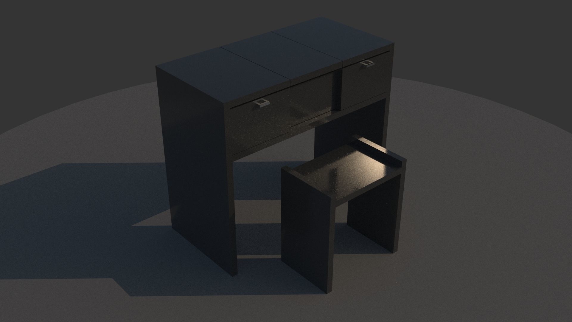 Make-up Desk Low-poly 3D model_2