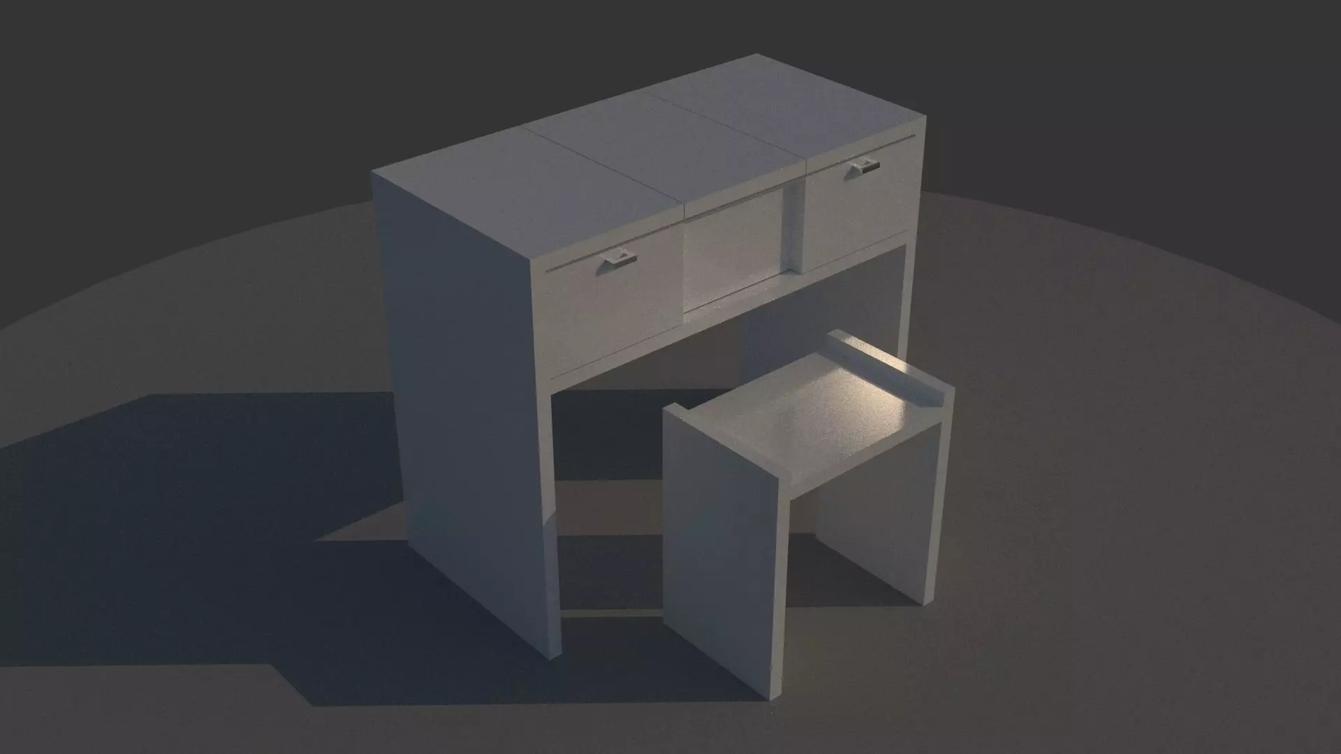 Make-up Desk Low-poly 3D model_0