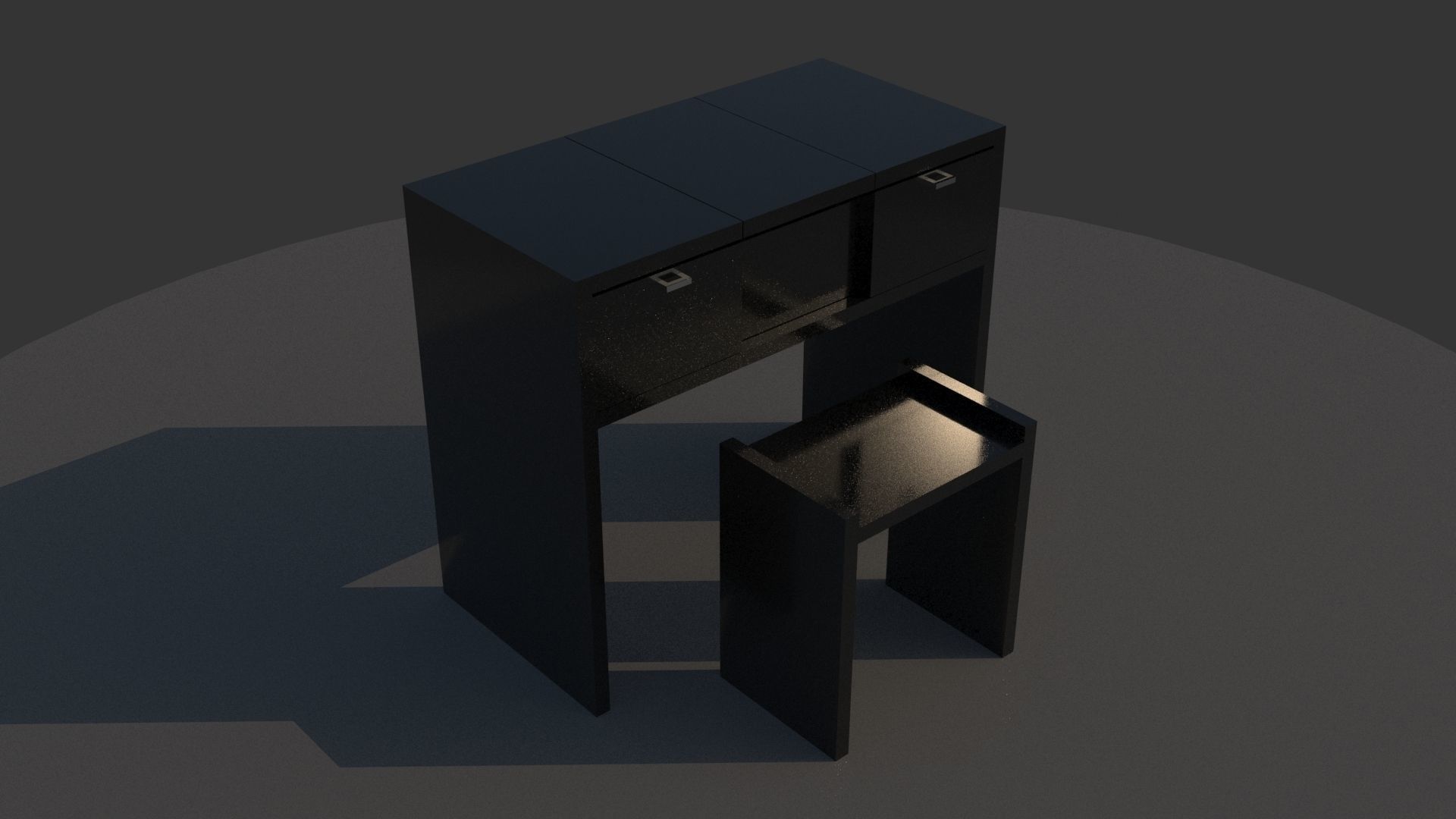 Make-up Desk Low-poly 3D model_1