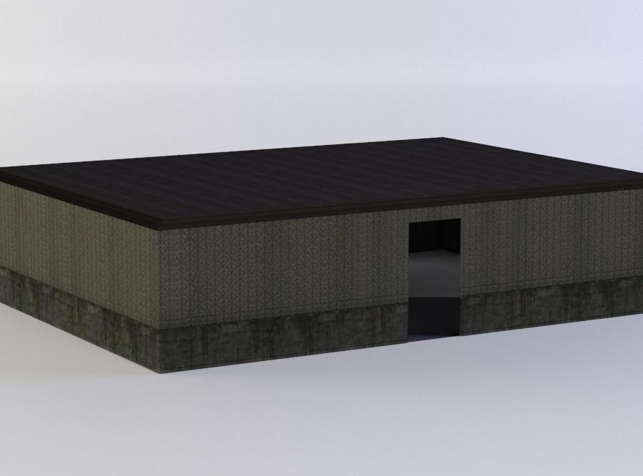 Corridor room Low-poly 3D model_2