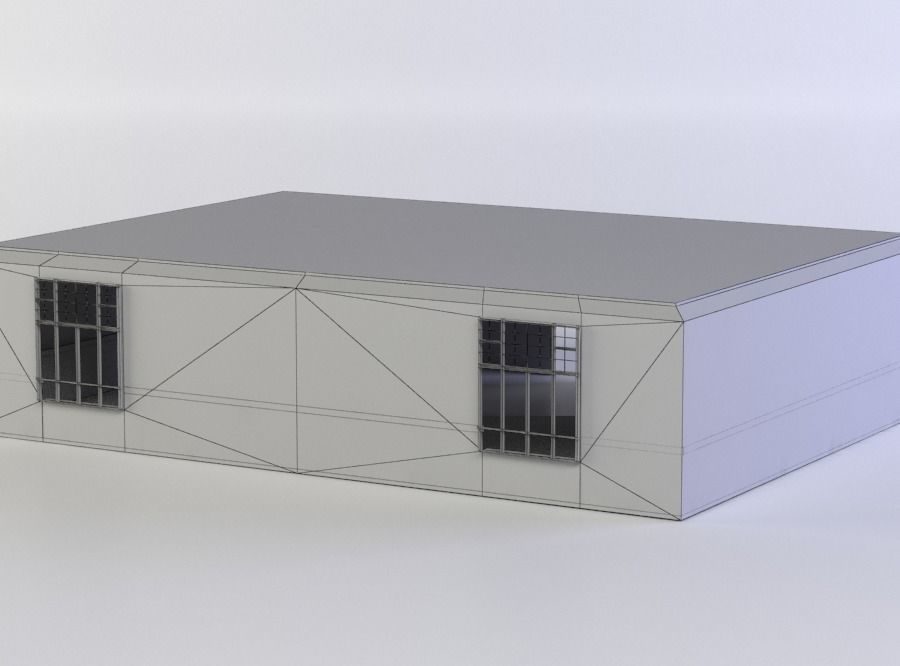 Corridor room Low-poly 3D model_4