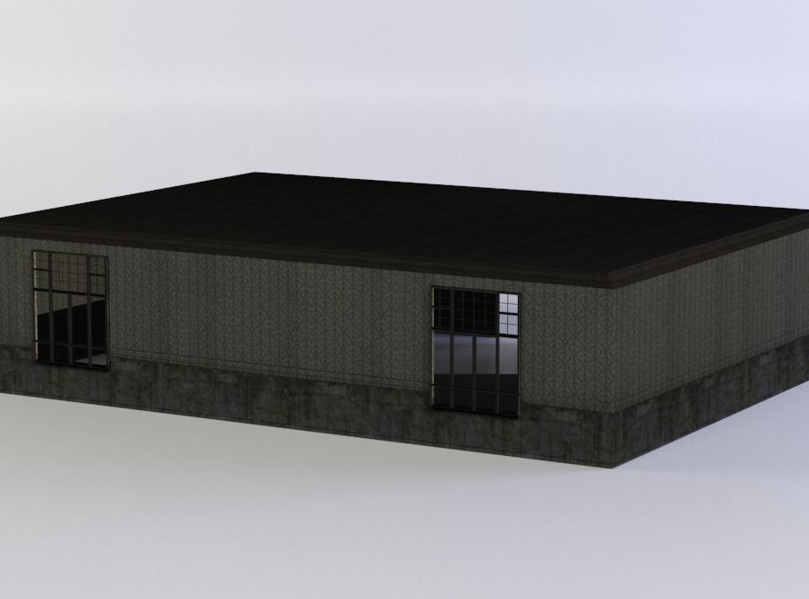 Corridor room Low-poly 3D model_1