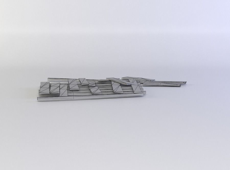 Planks ruins Low-poly 3D model_3
