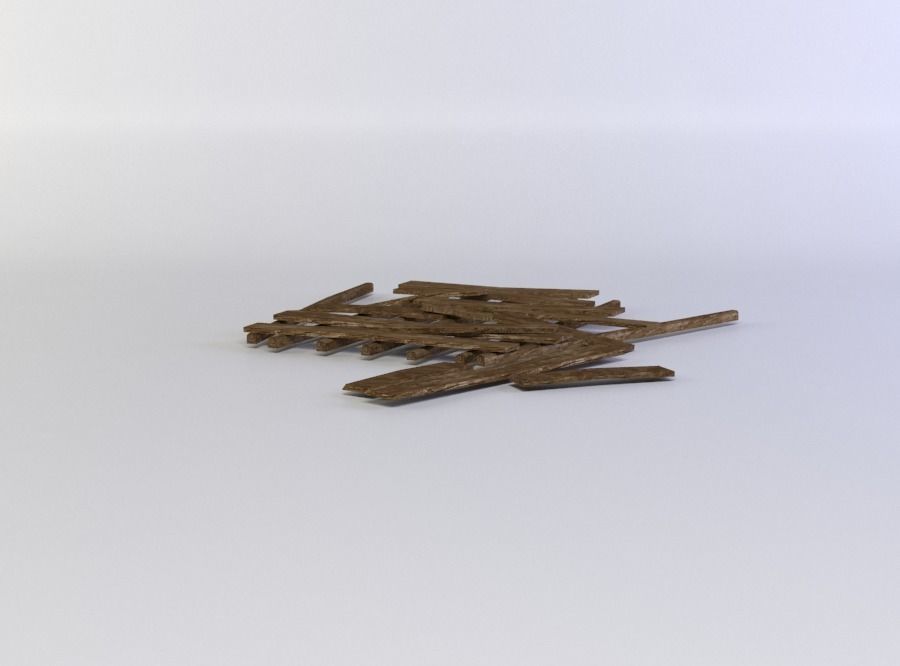 Planks ruins Low-poly 3D model_1