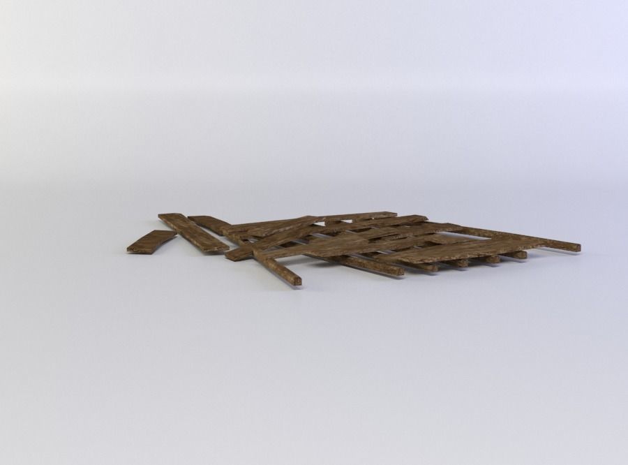 Planks ruins Low-poly 3D model_2