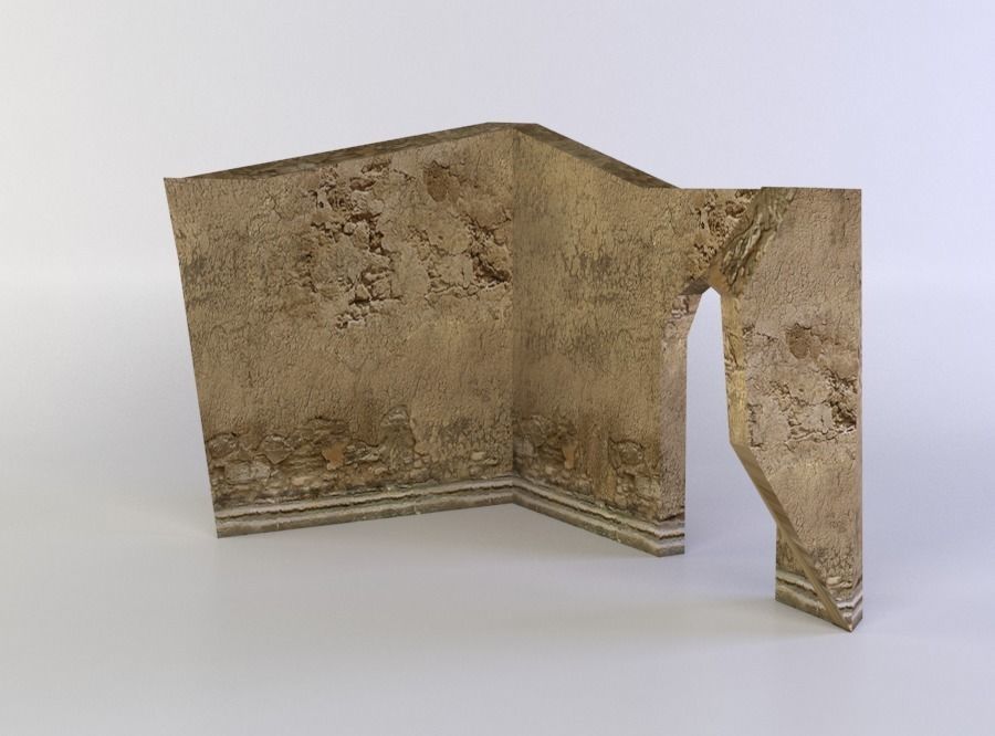 Building ruins Low-poly 3D model_2