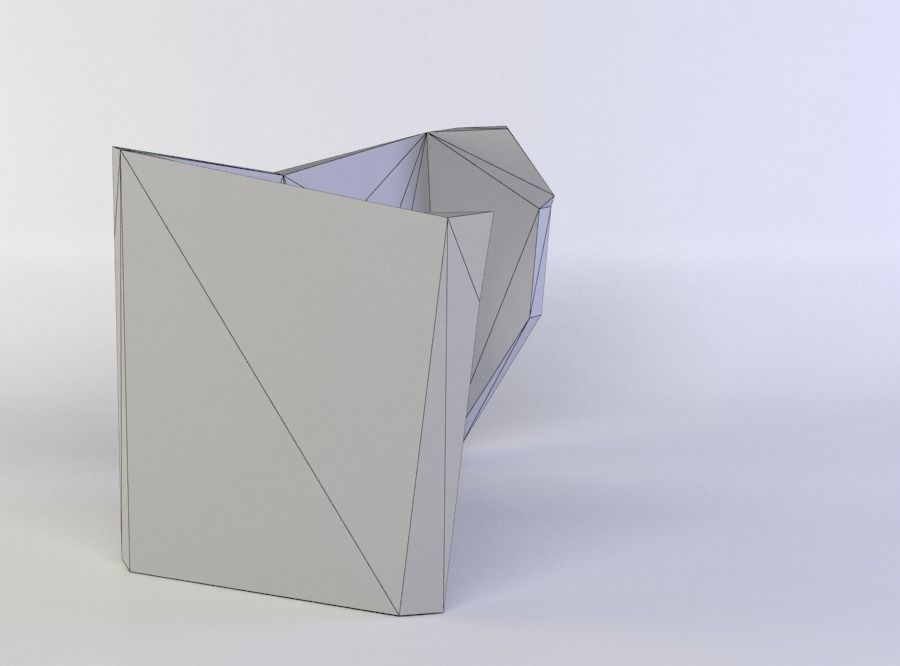 Building ruins Low-poly 3D model_4