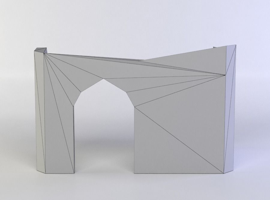 Building ruins Low-poly 3D model_3