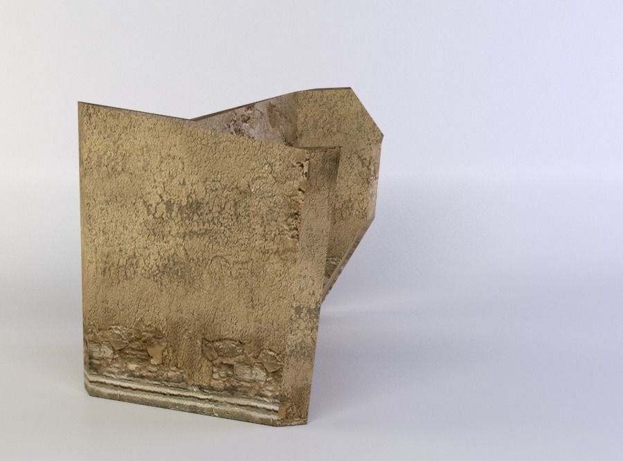 Building ruins Low-poly 3D model_1