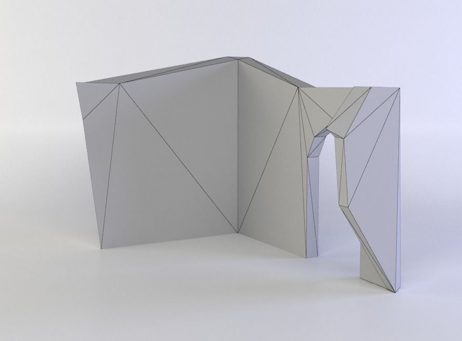 Building ruins Low-poly 3D model_5