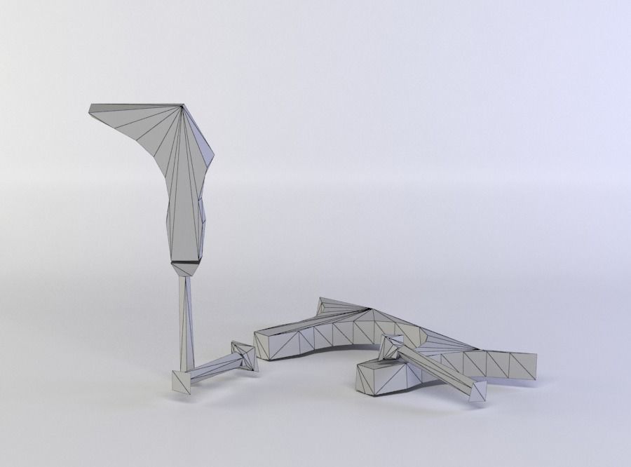 Column ruins Low-poly 3D model_3