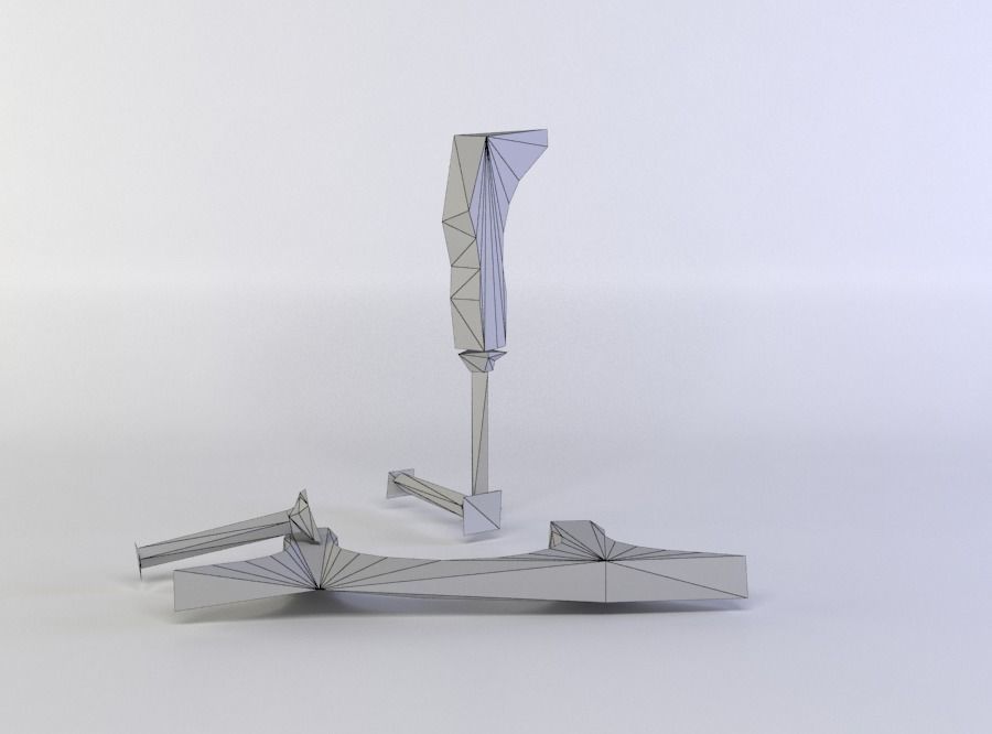 Column ruins Low-poly 3D model_4