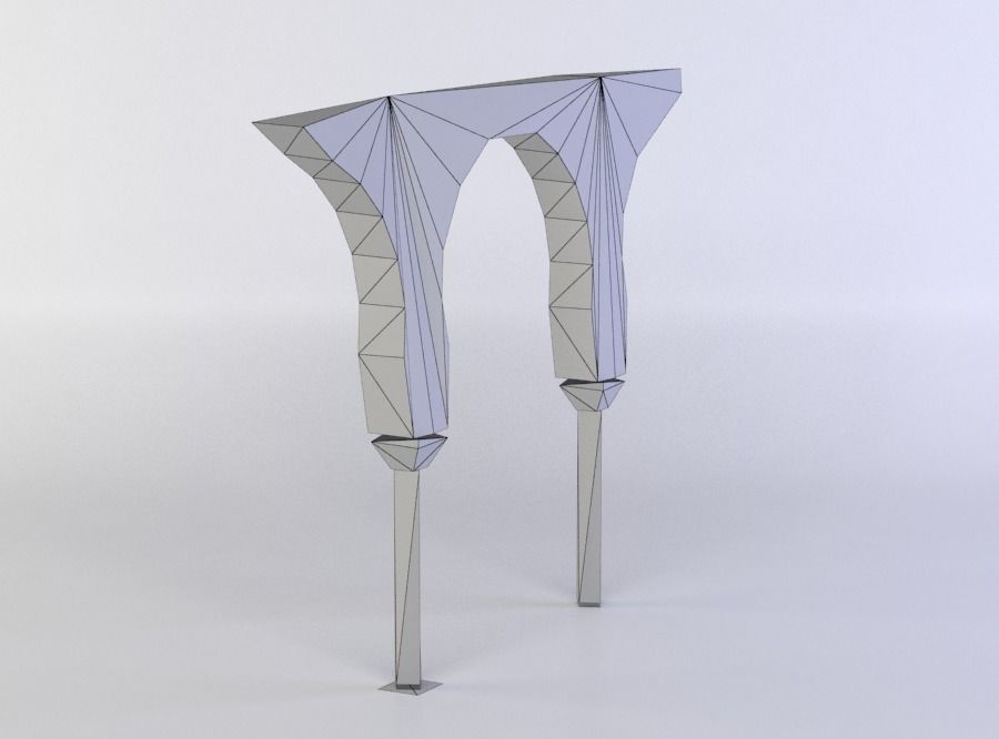 Column ruins Low-poly 3D model_4